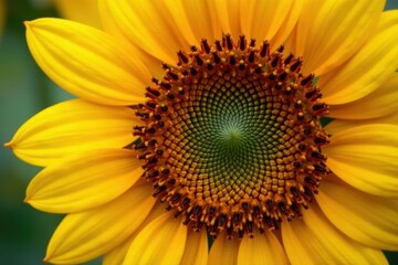 Obraz premium Close-up sunflower details, textured petals & rich color, bright, summer, light