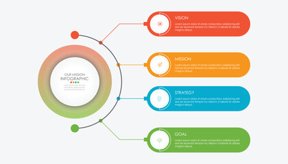 Mission vision values graphic design templateeps 10 on white background