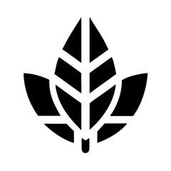 Geometric Minimalist Black Leaf Icon – Clean and Elegant Nature-Inspired Design