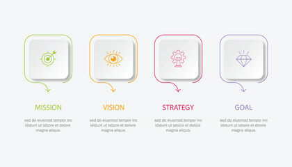 Mission vision values graphic design templateeps 10 on white background