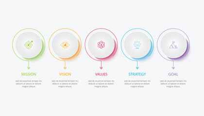 Mission vision values graphic design templateeps 10 on white background