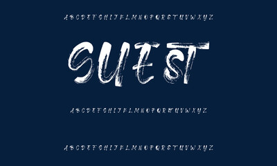 Handwritten calligraphic black watercolor alphabet