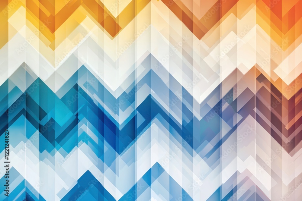 Poster dynamic geometric zigzag patterns with vibrant gradients abstract art digital design modern aestheti
