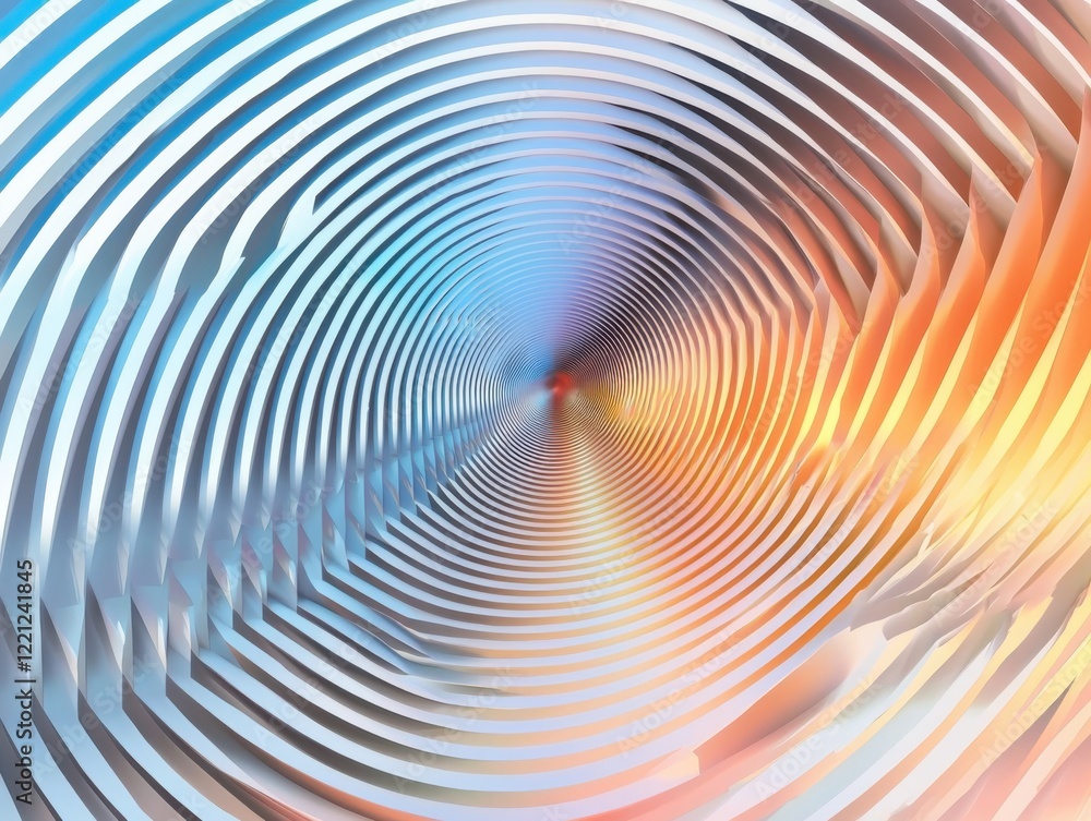 Poster vibrant geometric patterns with concentric circles digital art abstract engaging environment hypnoti