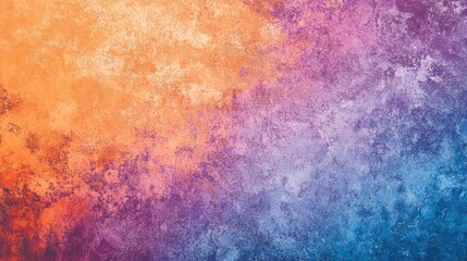 Fototapeta premium An abstract poster or banner background featuring a grainy noise texture in a blend of orange, blue, purple, and mauve hues.