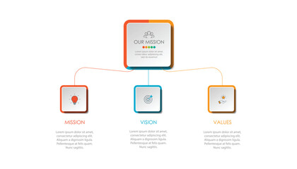 Mission vision values graphic design templateeps 10 on white background
