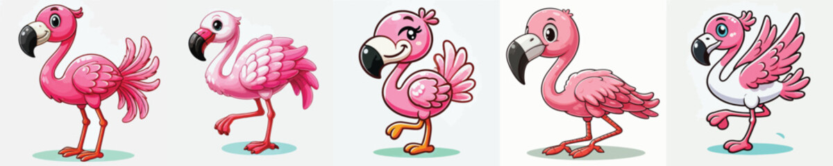 collection of cute and adorable flamingo vectors