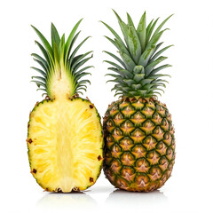Perfekt reife Ananas vor weißem Hintergrund