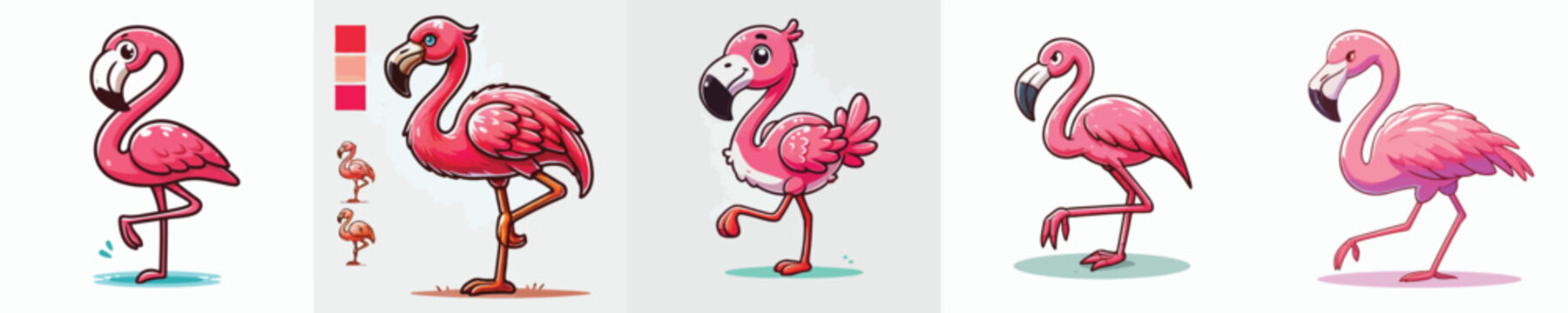 collection of cute and adorable flamingo vectors