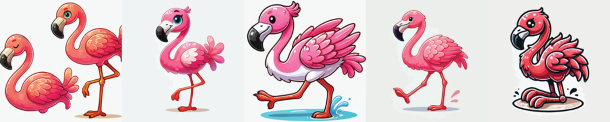 collection of cute and adorable flamingo vectors