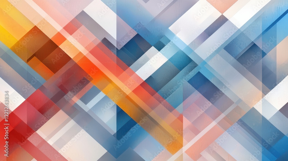 Poster dynamic geometric pattern with chevron motifs vibrant gradients abstract artwork digital composition
