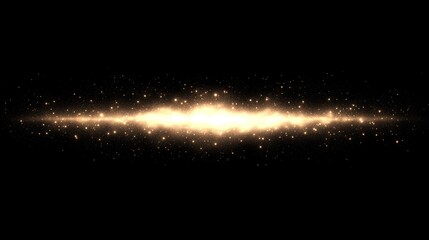 Glowing golden light streak on black background.