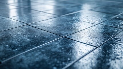 Wet floor close up composition background