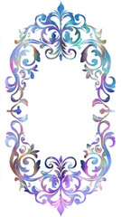 Elegant swirls and curves create a stunning decorative border design in vibrant colors for various creative projects