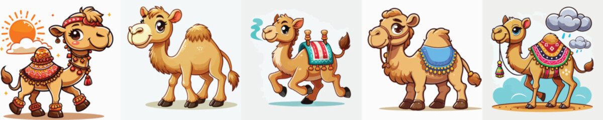 very cute and adorable camel vector