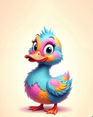 Obraz premium Colorful Cartoon Duckling