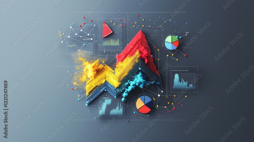 Poster dynamic visual data analysis presentation digital workspace infographic art abstract environment aer