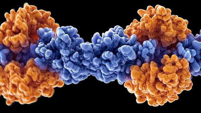 Colorful molecular structure depicting complex interactions in a scientific exploration of biochemistry