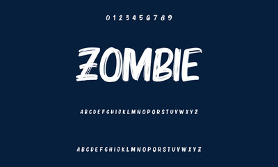 Set of Numbers 1, 2, 3, 4, 5, 6, 7, 8, 9, 0. Brush stroke, marker textured numbers. Stylish hand draw brush painted numbers set. Bold brush drawn grunge. Dirty texture vector. Rough brush strokes.