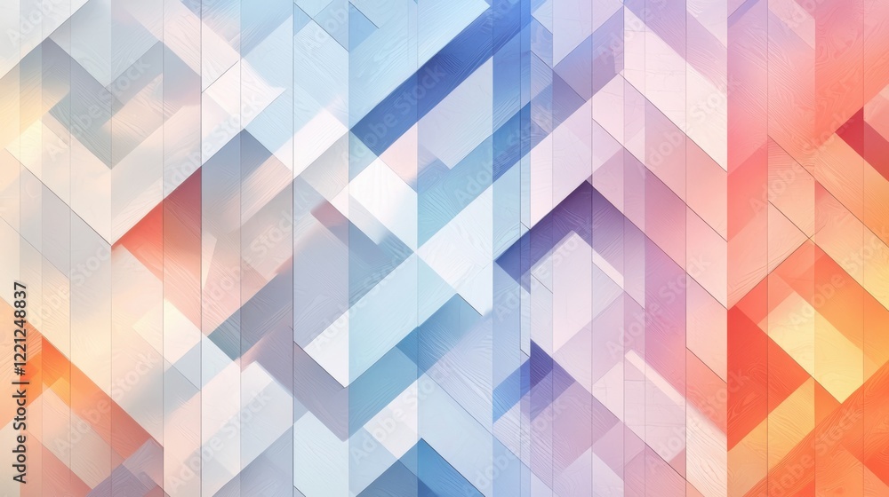 Poster dynamic geometric chevron pattern with vibrant gradients abstract art digital design contemporary ae