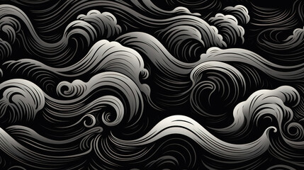 Stunning Black and White Wave Pattern
