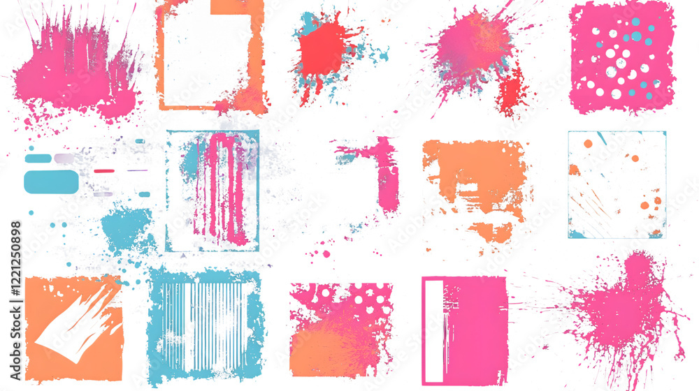 Aufkleber Vibrant Colorful Abstract Splash Graphic Design Art Pattern Background