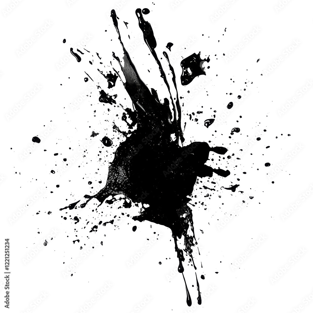 Aufkleber An abstract image depicting a dynamic splash pattern in shades of black and white creating a visually striking effect.