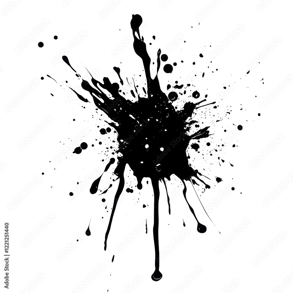 Poster The image showcases a dynamic abstract design of a white liquid splash against a black background, emphasizing its fluidity and motion.