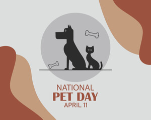 Happy National Pet Day, April 11 Celebration Vector Design Illustration. Template for Background, Poster, Banner, Advertising, Greeting Card or Print Design Element.