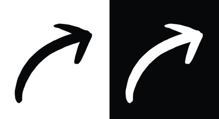 Elegant Black and White Upward Line Arrow