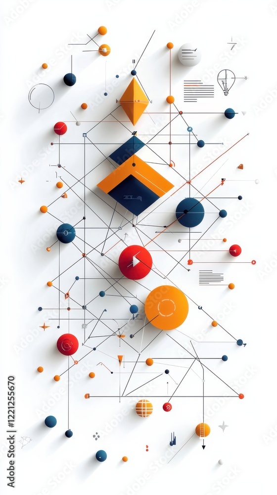 Poster agile lean startup methodology abstract representation digital art contemporary design minimalist en