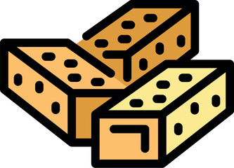 Eastern sweet treat made from sesame paste, sugar, or honey, forming an l shape