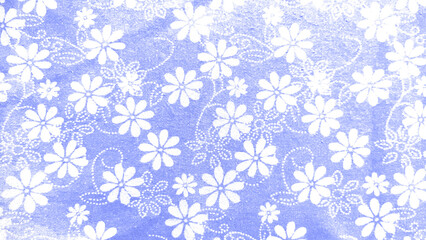 A blue and white floral patterned fabric