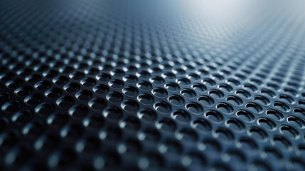 Abstract Metallic Surface with Circular Patterns and Reflective Texture in Blue Tones