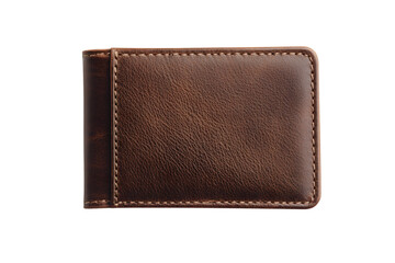 Elegant brown leather wallet for daily use isolated on transparent or white background