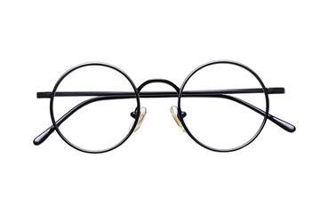 Stylish round glasses isolated on transparent or white background