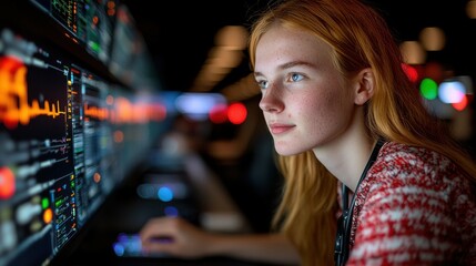 Portrait of a medical worker optimizing healthcare access with innovative electronic health records and user-friendly data interfaces in a high-tech workspace