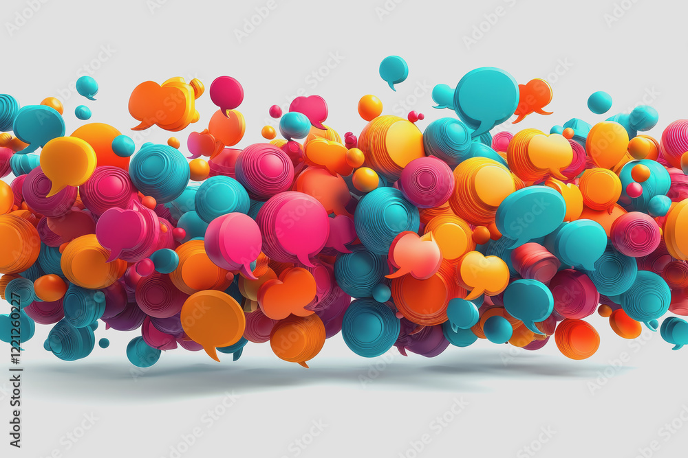 Poster colorful balloons in various shapes and sizes on a soft background creating a festive and cheerful a