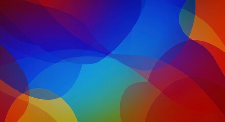 Abstract Flow: Vibrant and fluid, an abstract background design composed of overlapping, translucent layers in a kaleidoscope of reds, oranges, blues, and greens.