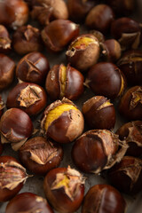 Close up of roasted chestnuts