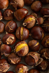 Close up of roasted chestnuts