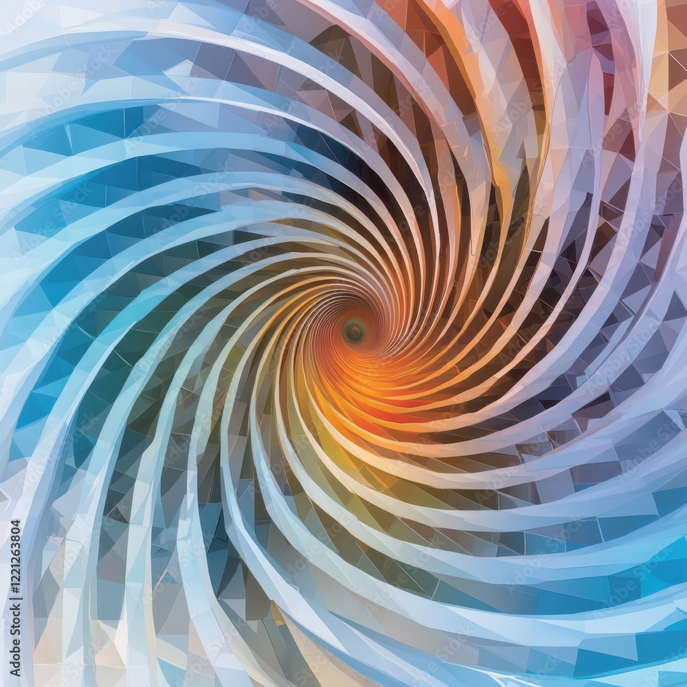 Aufkleber dynamic spiral geometric pattern with vibrant gradients abstract art digital design contemporary env