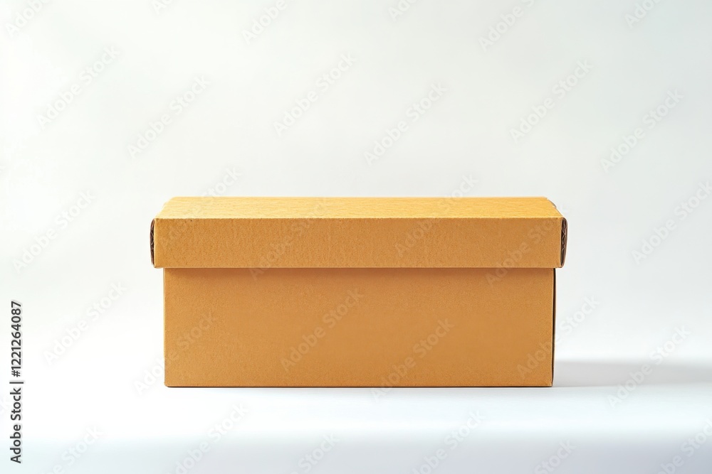 Poster professional stock image of cardboard subscription boxes isolated on clean white background showcasi
