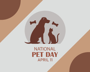 Happy National Pet Day, April 11 Celebration Vector Design Illustration. Template for Background, Poster, Banner, Advertising, Greeting Card or Print Design Element.