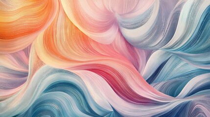 Obraz premium Colorful abstract waves create a serene and flowing visual rhythm in an artistic composition