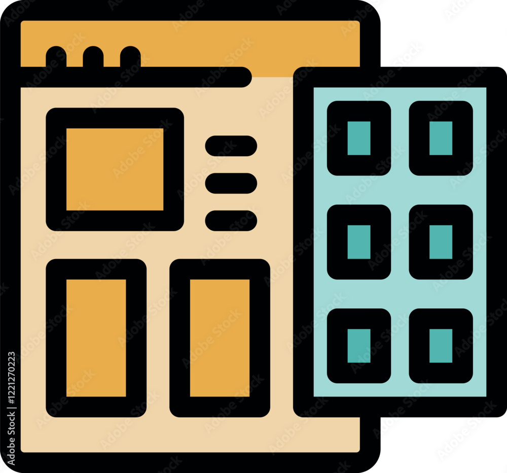 Poster web design software is generating a modern website layout, incorporating content blocks and a grid s