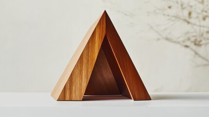 Wooden Triangle Shape Decorative Piece