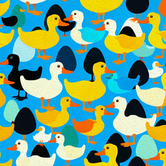 Fototapeta premium Duck . Animal illustration. Pattern for printing on wall decorations, covers.