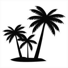 Fototapeta premium palm tree silhouette isolated on a white background