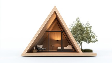 Modern Minimalist A-Frame Cabin in Nature
